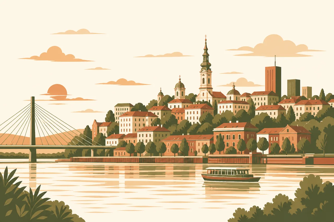 Belgrade skyline at dusk representing the Serbian sports betting market